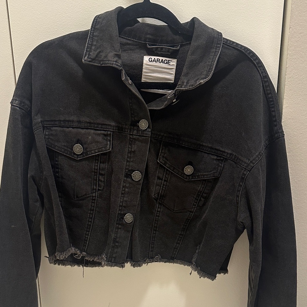 Garage Women's Charcoal Cropped Jean Jacket